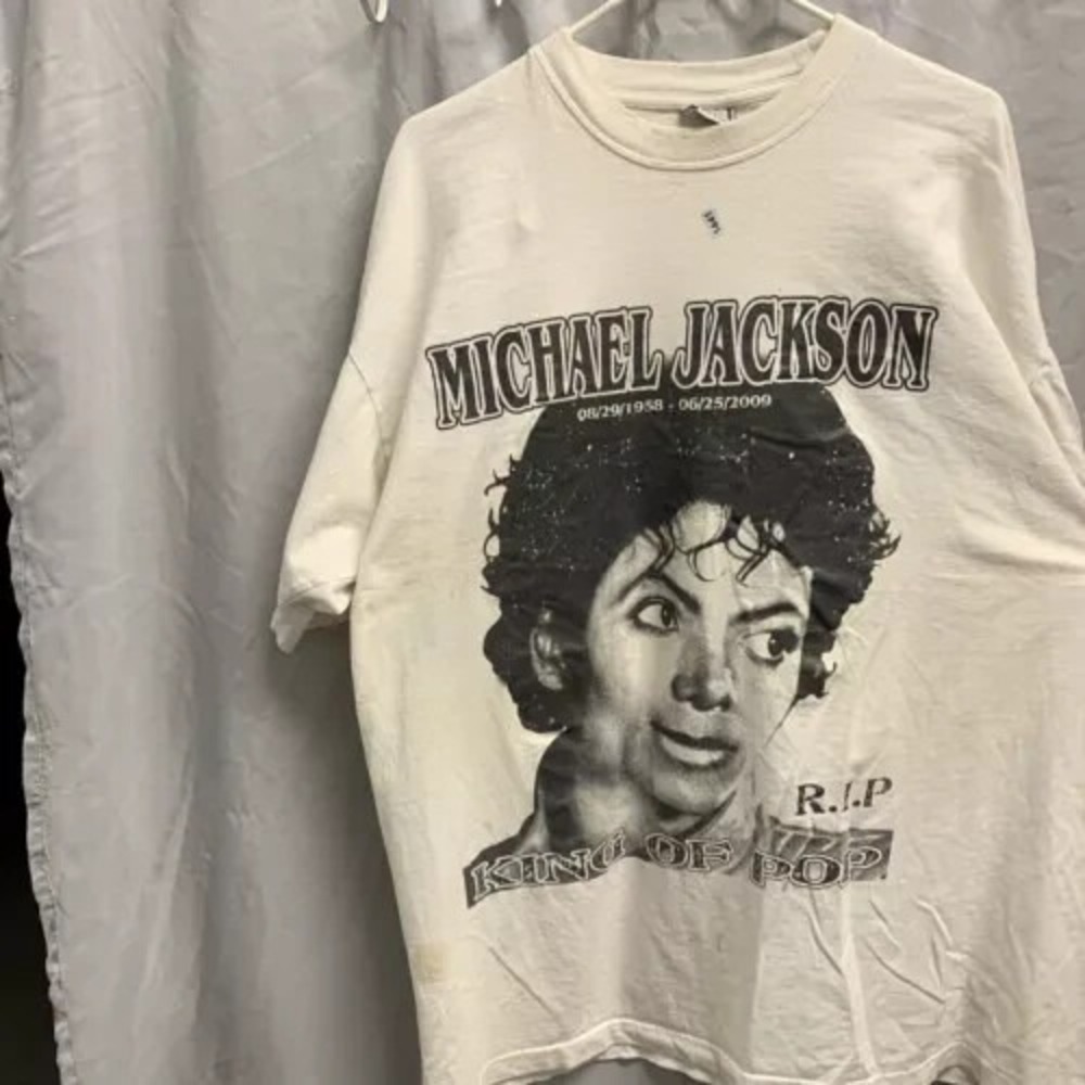 Micheal Jackson Shirt Adult 3XL White Short Sleeve Distressed Tribute 2009 Men's